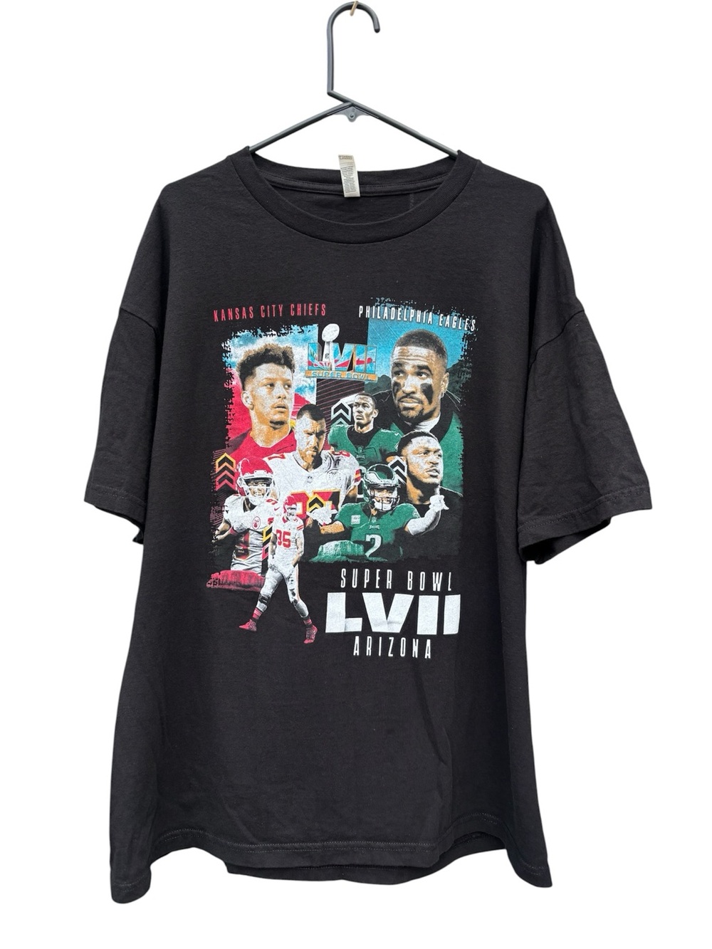 American Apparel Black Super Bowl LVII Graphic Tee with Multicolor Print